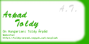 arpad toldy business card